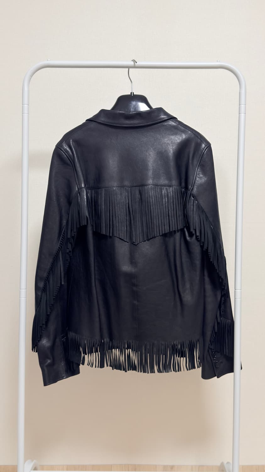 생로랑 13aw 프린지 램스킨 레더자켓 46 상품이미지2