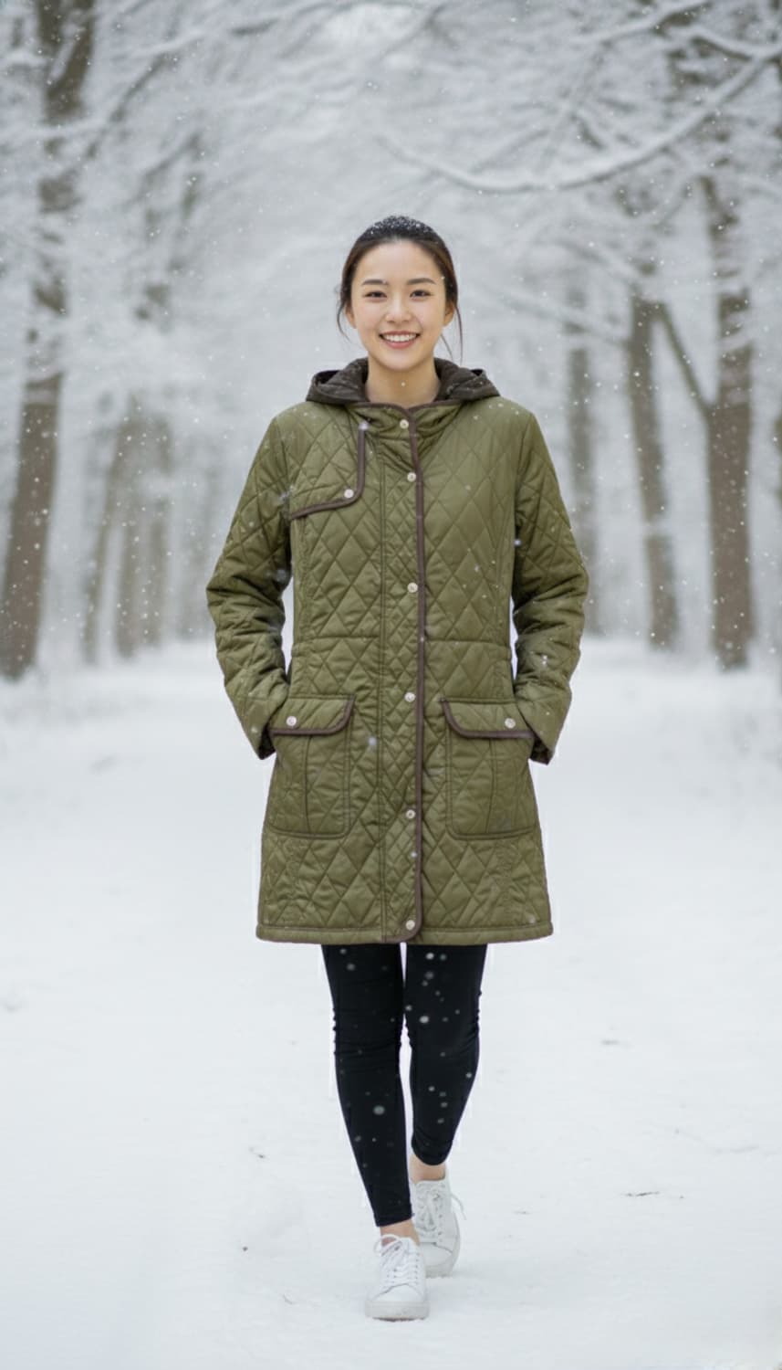 55.엘르 퀼팅 후드점퍼 상품이미지1