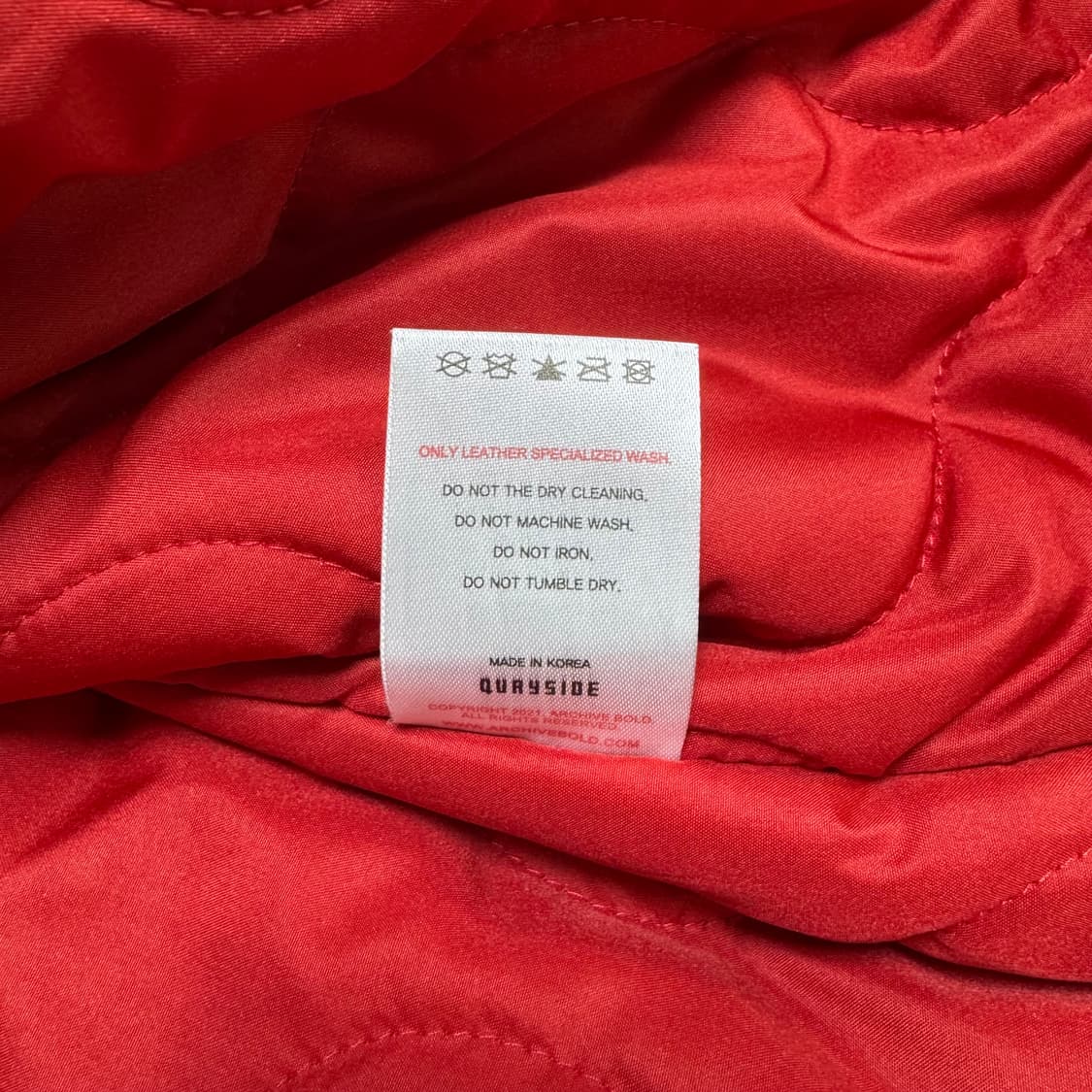 아카이브 볼드 스카쟌 스타디움 자켓 레드 L 상품이미지3