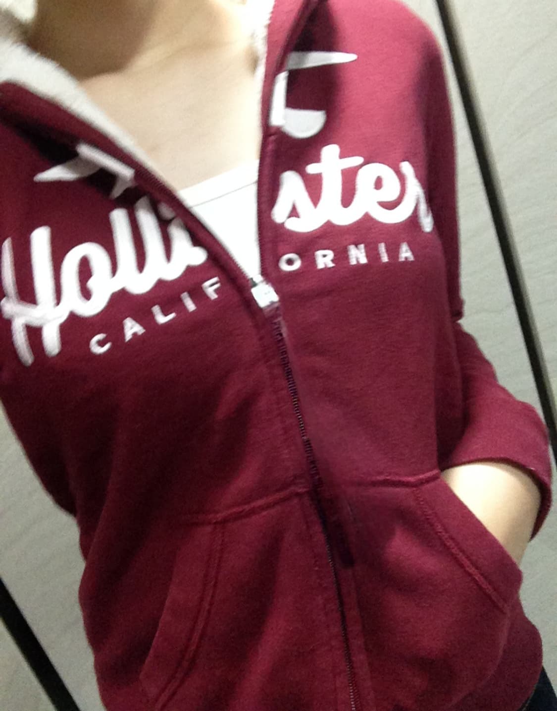 홀리스터 버건디 후드집업 xs 상품이미지3