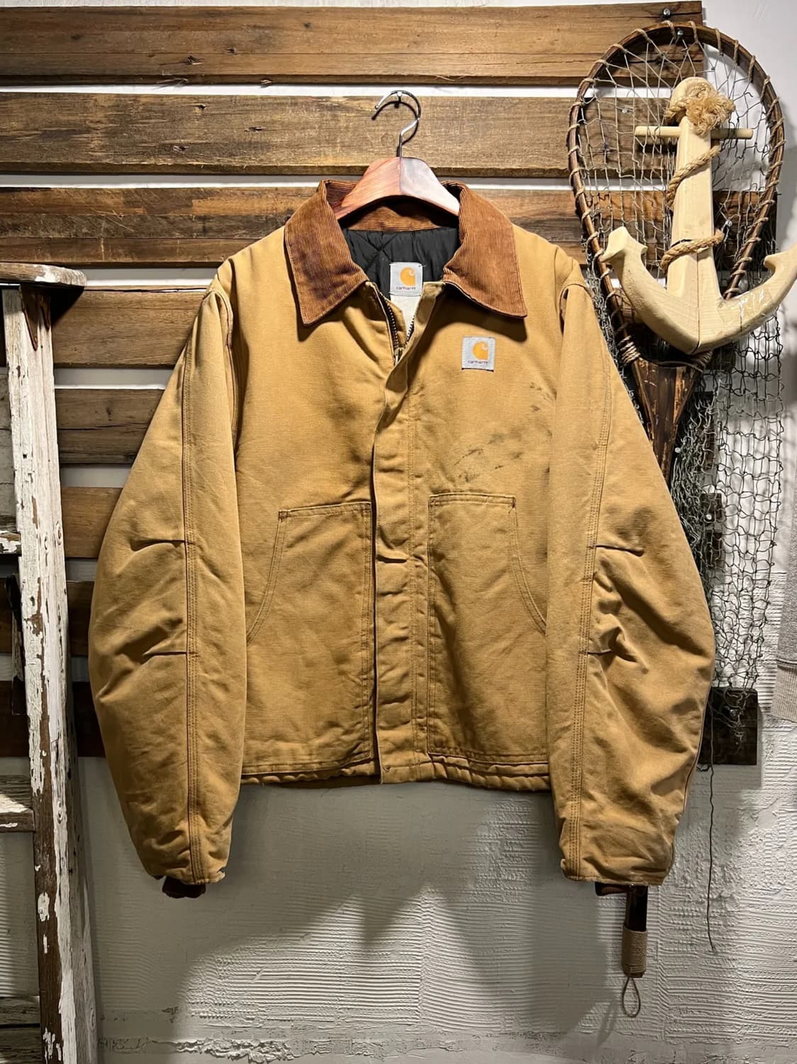 [XL]90's 칼하트 Made in USA 더티워싱 아크틱 워크자켓 상품이미지1