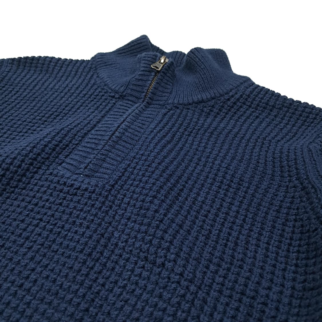 CL071 L 엘엘빈 다크네이비 와플 하프집업 니트 상품이미지4
