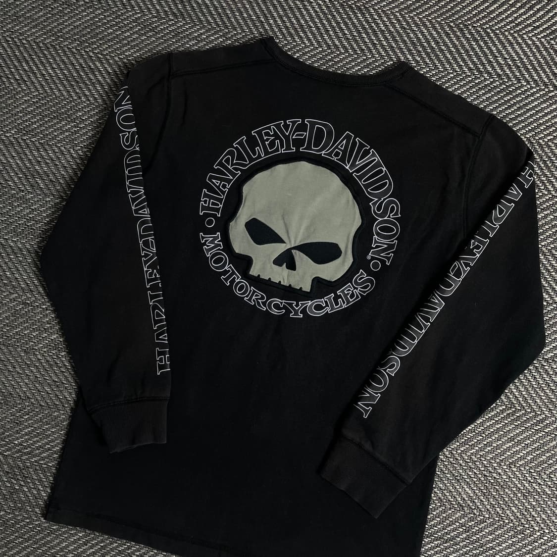 할리데이비슨 USA 빅로고 스컬 롱슬리브y 3230 상품이미지1