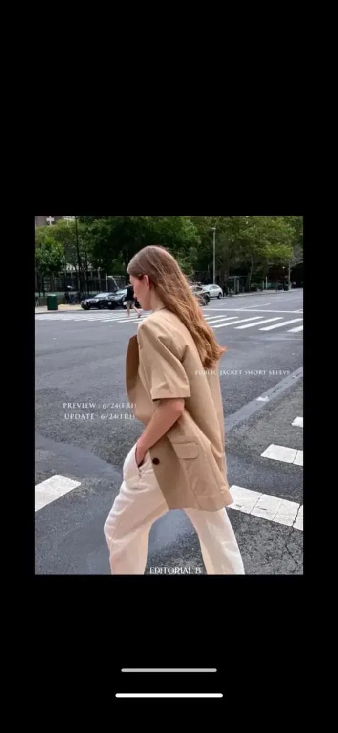 바이미나 editorial b 에디토리얼비 숏슬리브 자켓 상품이미지1