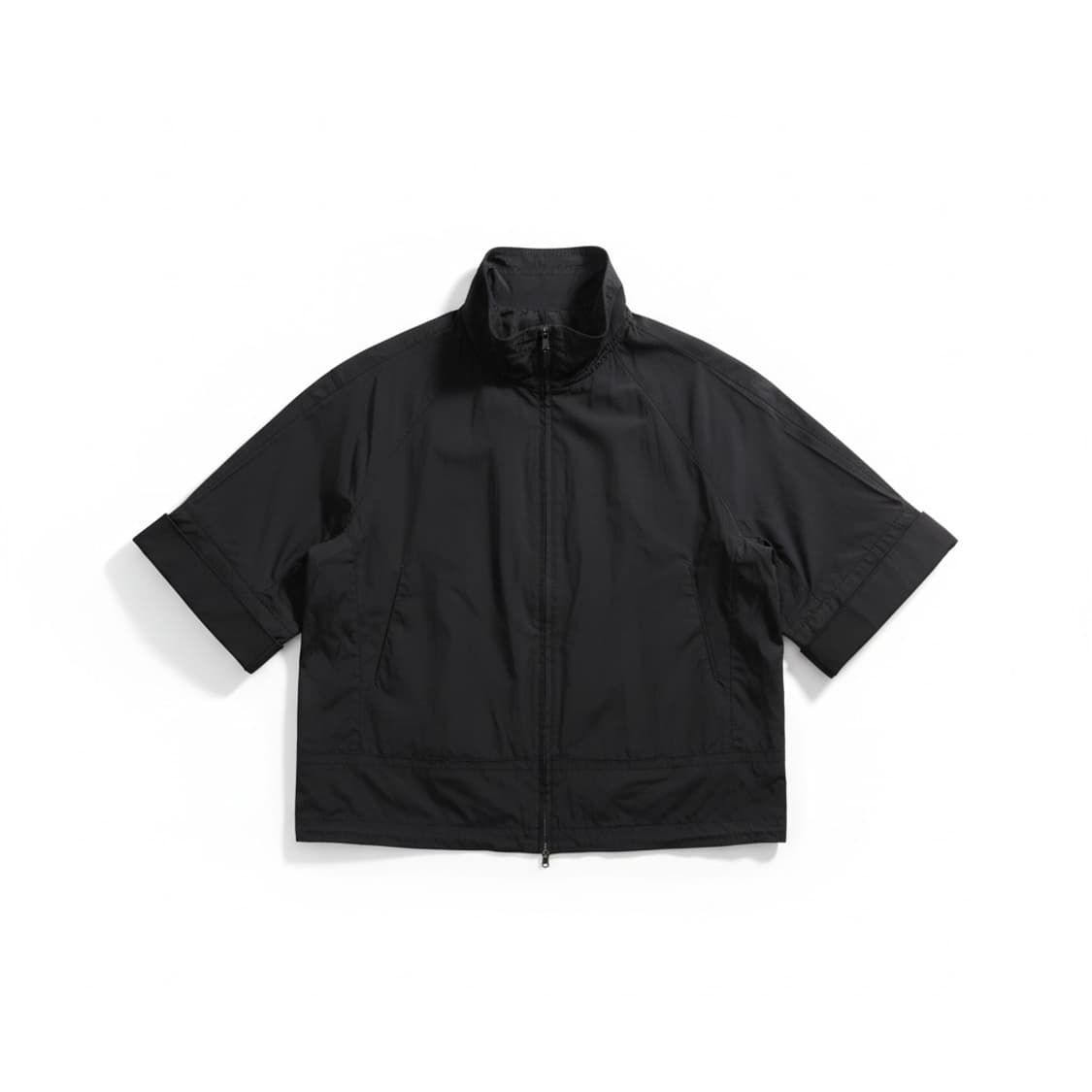 Time 블랙 반팔 집업 자켓 OS 상품이미지1