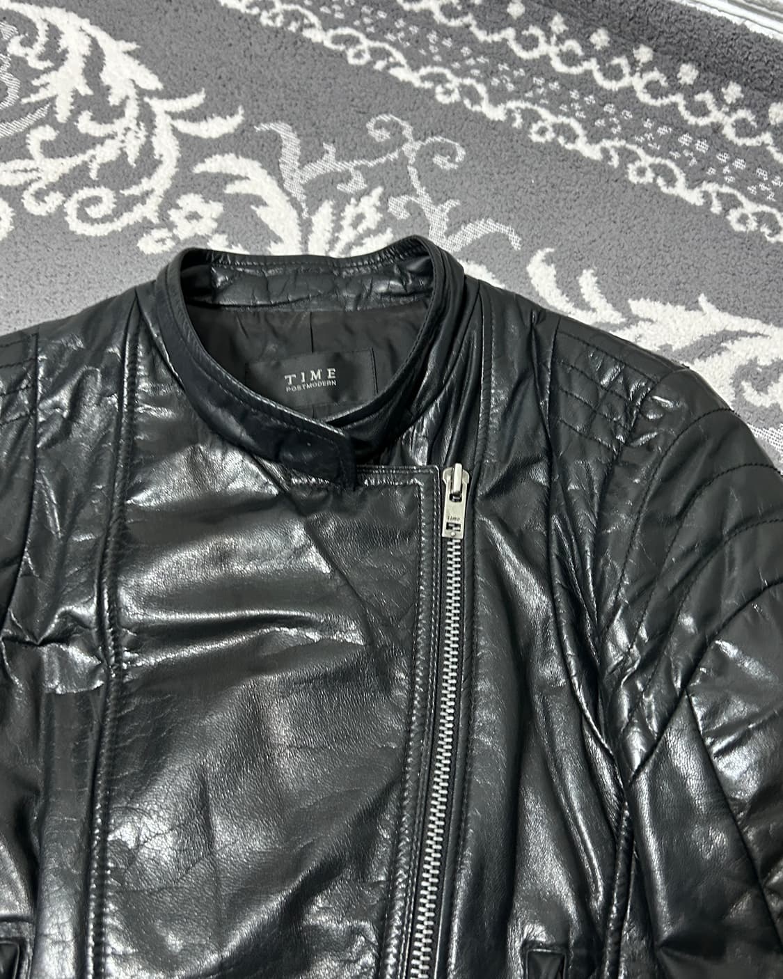 타임 사선 고트스킨 자켓 상품이미지2