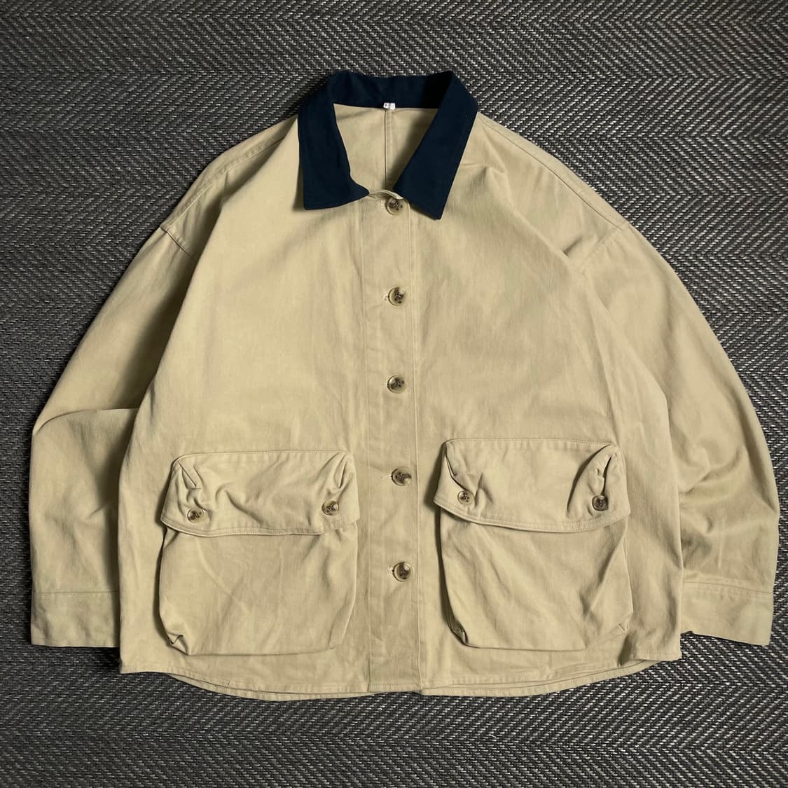 빈티지 배색 카라 워크 헌팅 자켓 베이지y 4926 상품이미지2