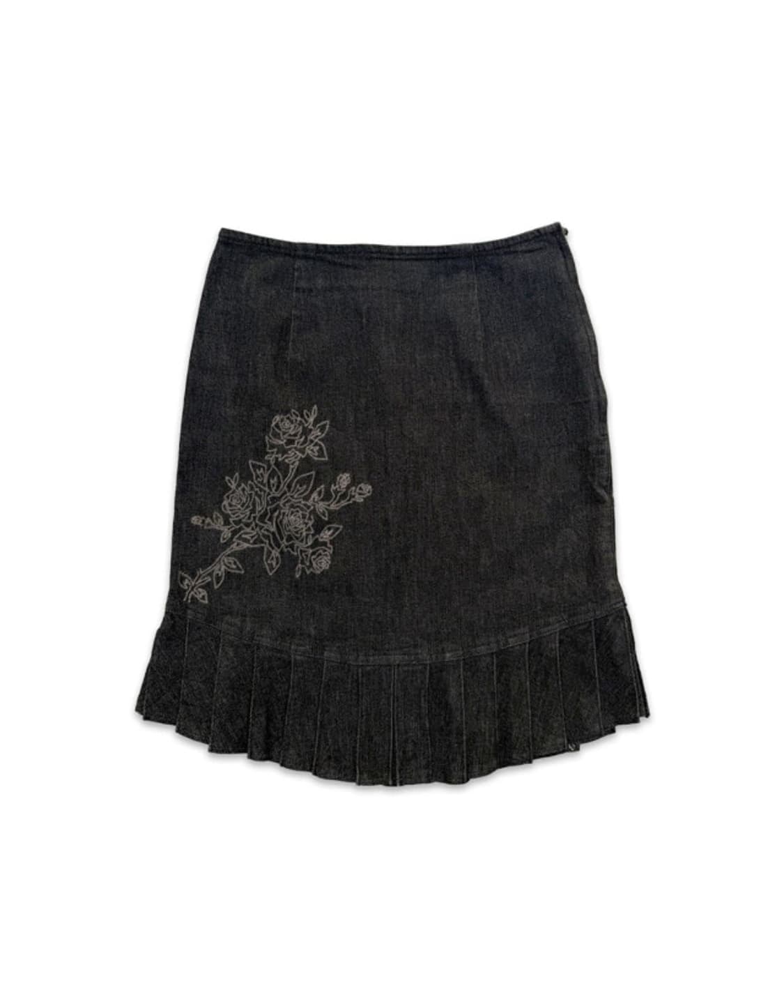 빈티지 데님 자수 플리츠 스커트 상품이미지1