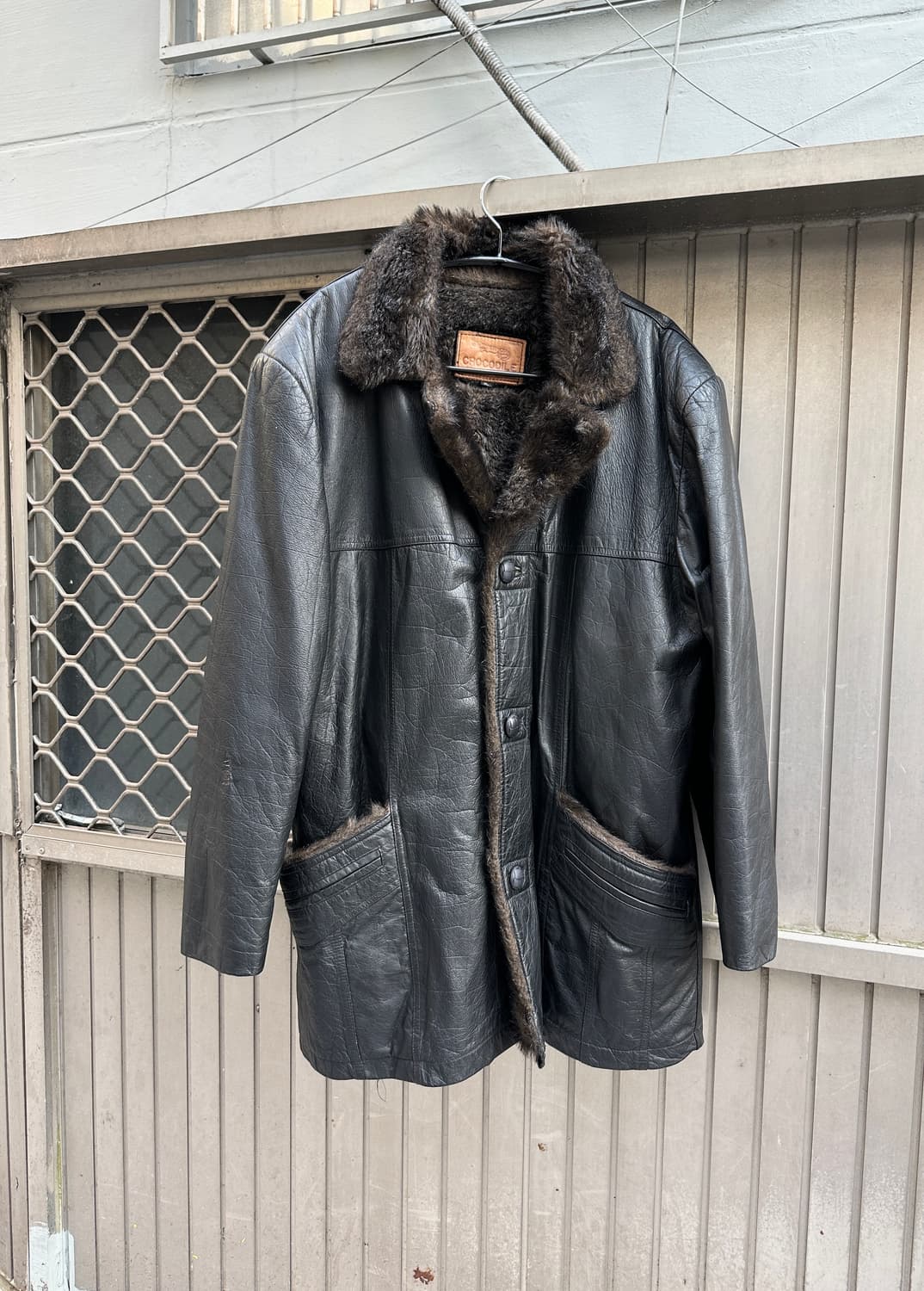 Crocodile lambskin fur coat  상품이미지5