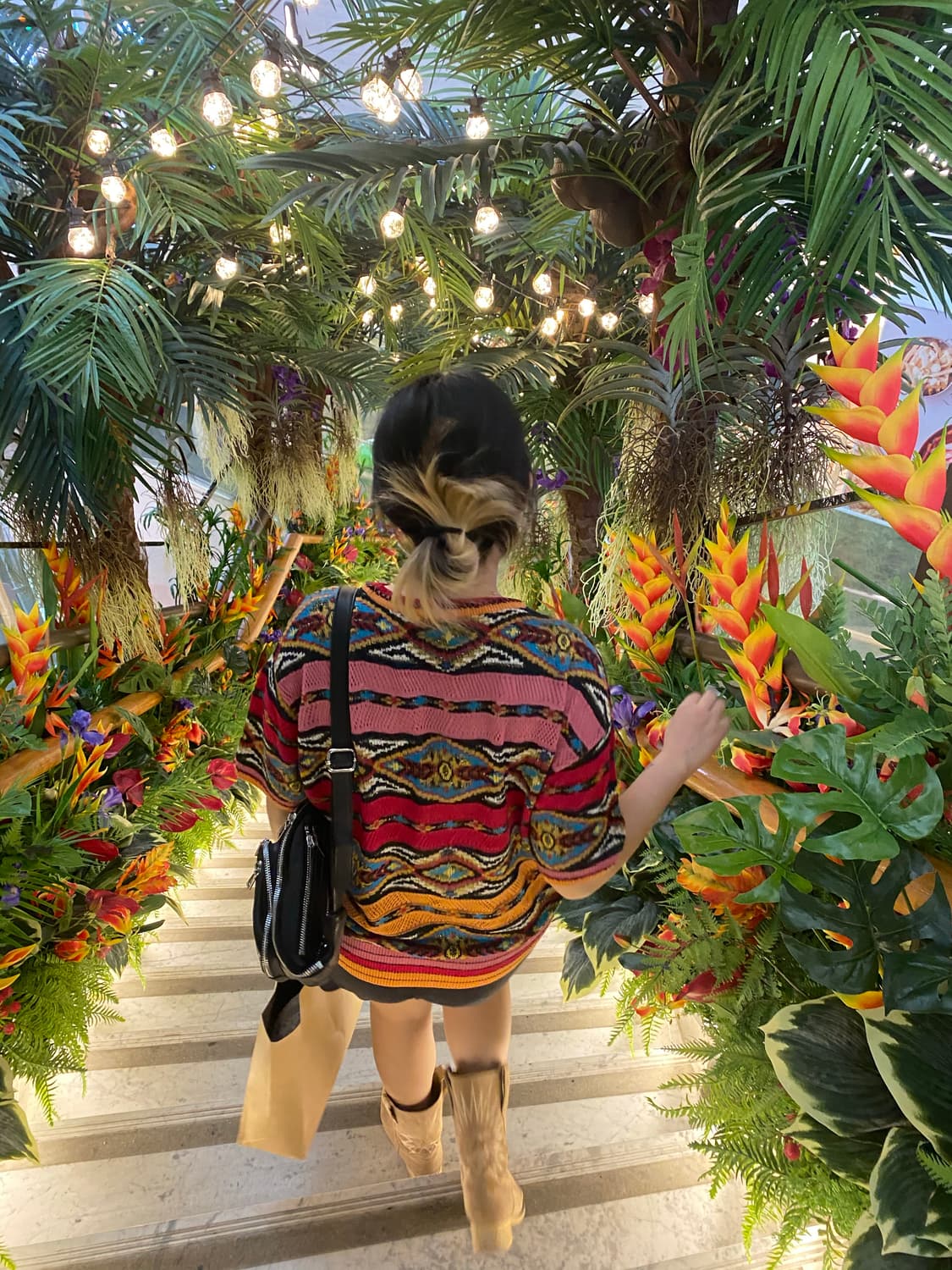 ficce 에스닉 기하학 패턴 반팔 니트 상품이미지3