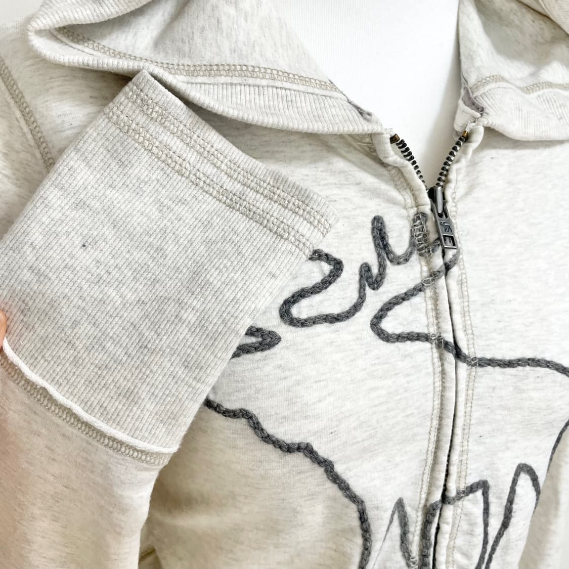 Abercrombie 아베크롬비 오트밀 딱붙 후드집업 아베후집 아베후드 상품이미지5