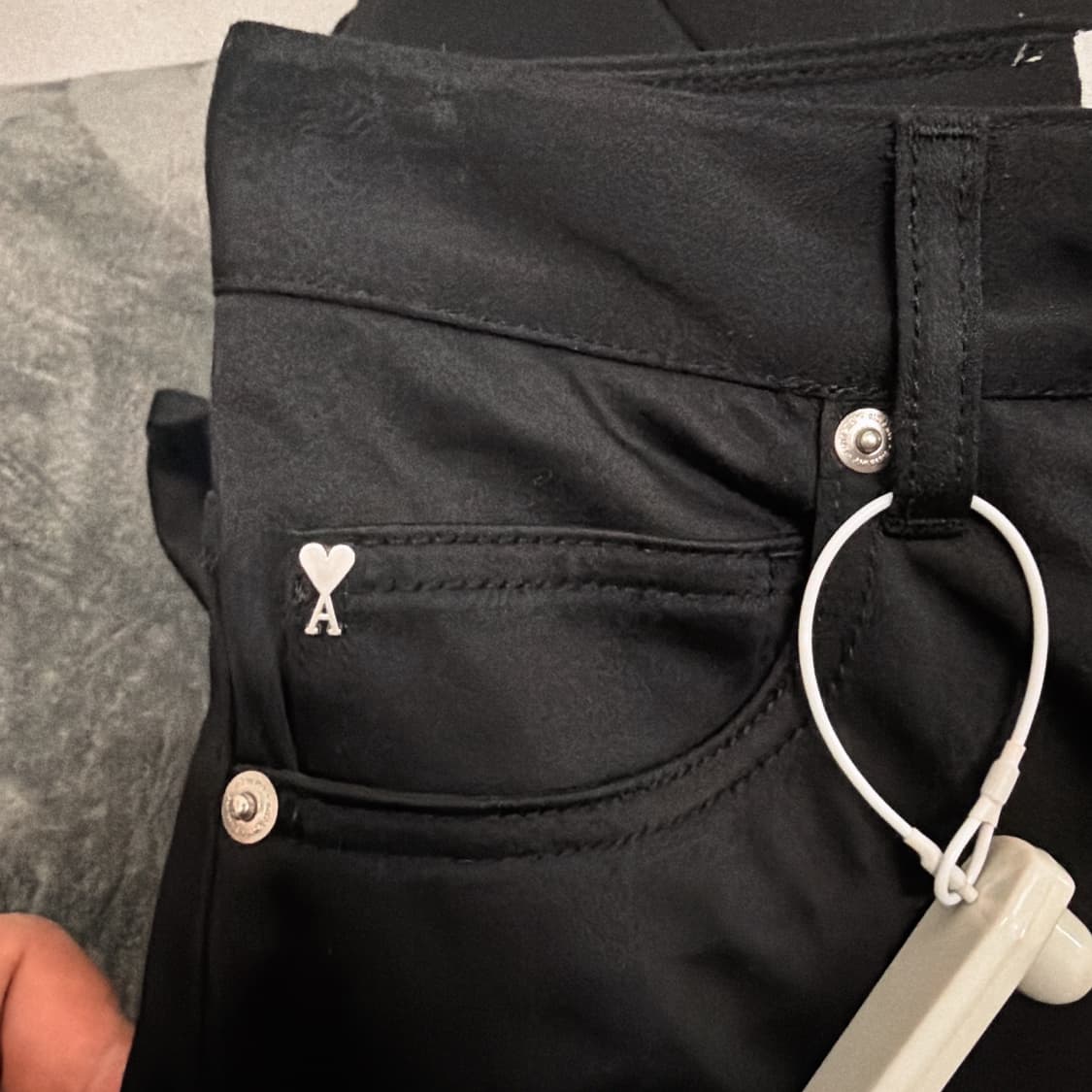 (정품/새상품) AMI 아미 여성 블랙 캐주얼 코튼 팬츠 상품이미지2