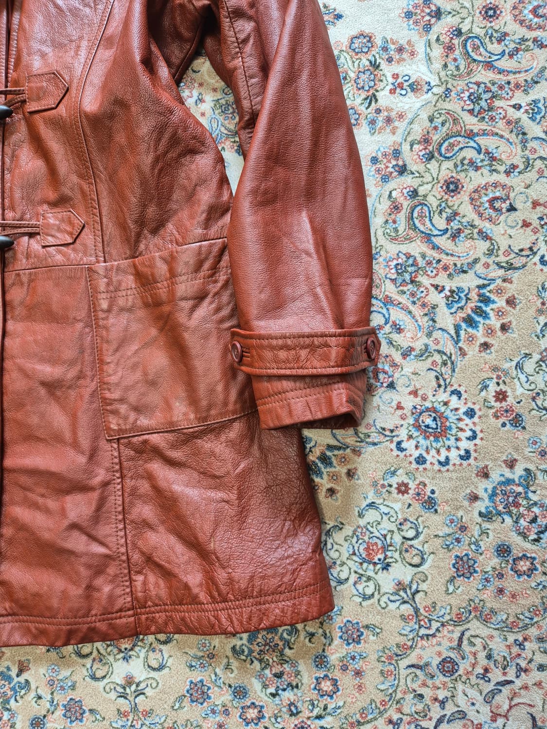 베티스 블루 소 가죽 더플 코트 상품이미지3