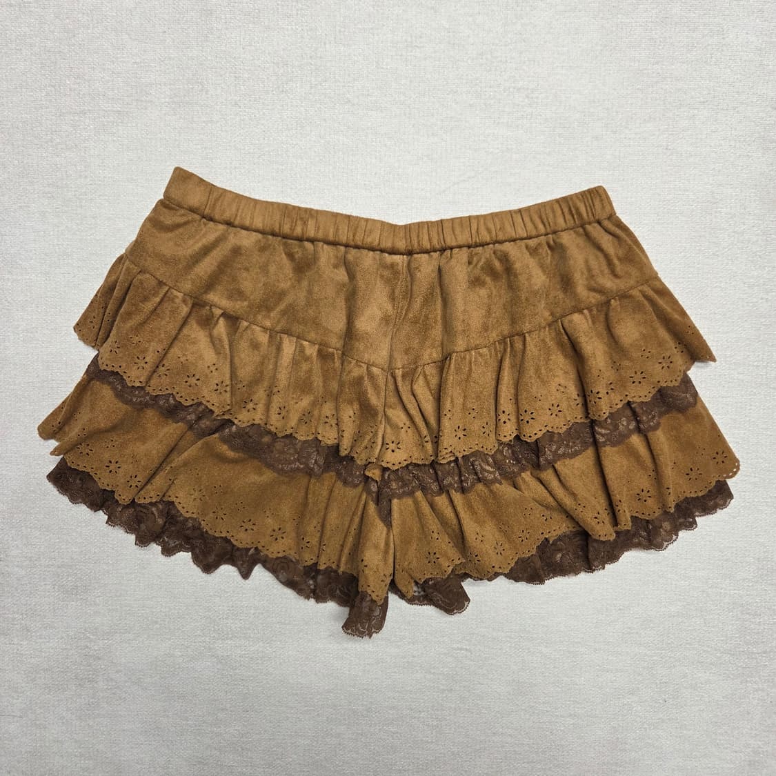 일본 빈티지 모리걸 펀칭 레이어드 레이스 숏팬츠 상품이미지1