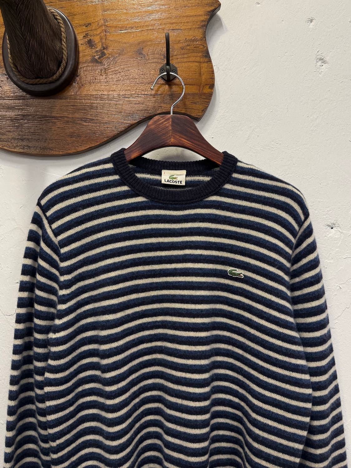 77) Lacoste Striped Wool Crewneck Knit S 상품이미지1
