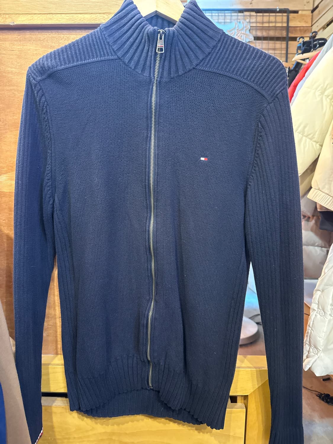 타미힐피거 블랙 니트집업 상품이미지1