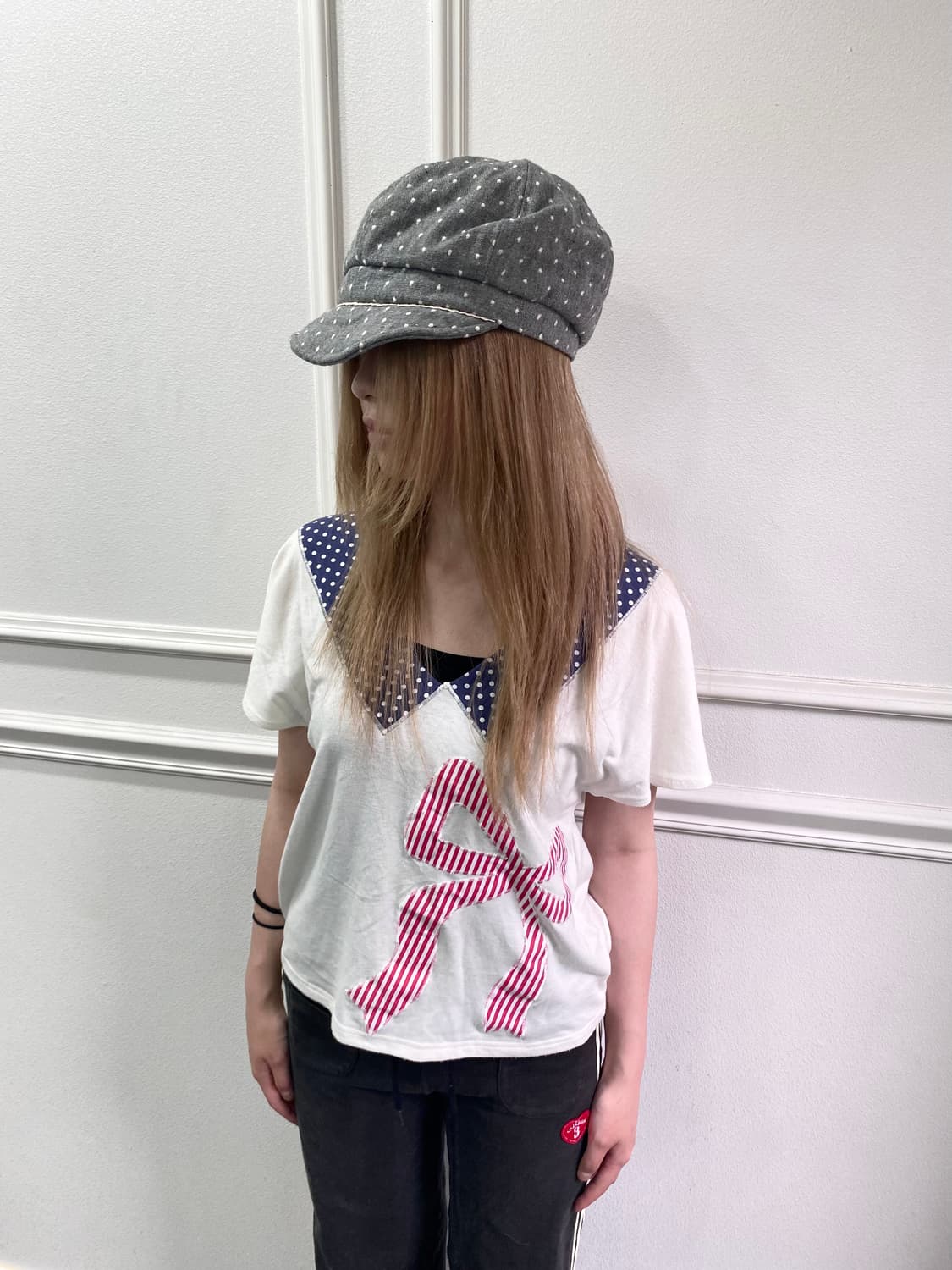 00’s Dot Pattern&Ribbon Print Tee 상품이미지2