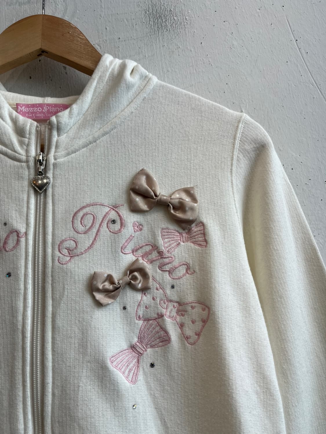 메조피아노 리본 후드집업  상품이미지2