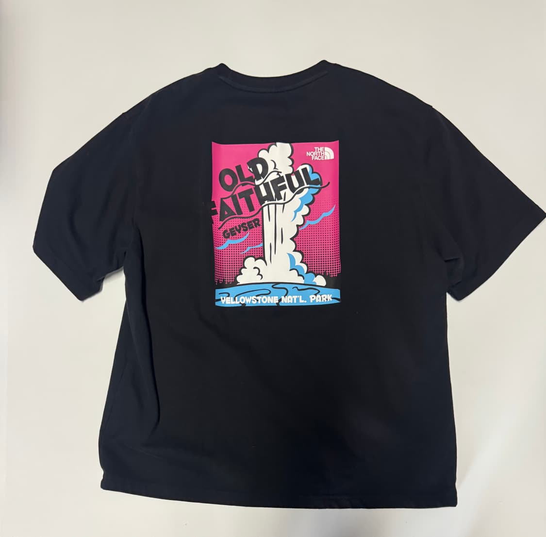 노스페이스 뒷 프린팅 하이렌드 반팔 티셔츠 XL ~ 2XL 블랙 상품이미지1