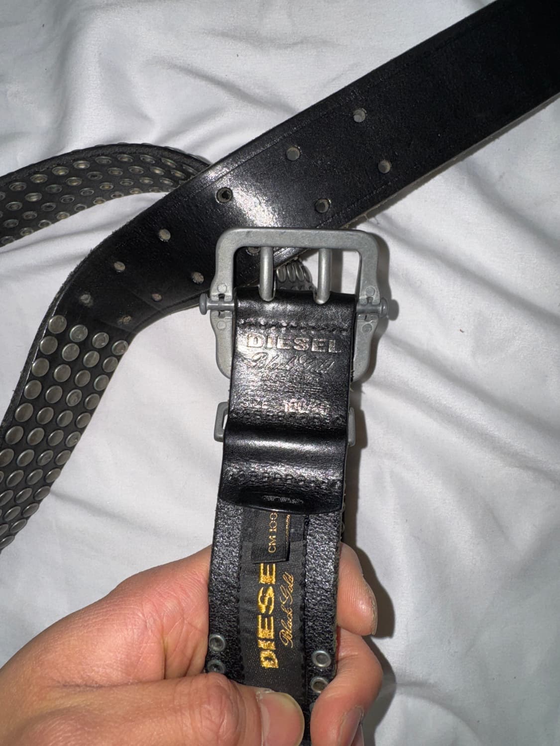 디젤 블랙골드 스터드 벨트 상품이미지6