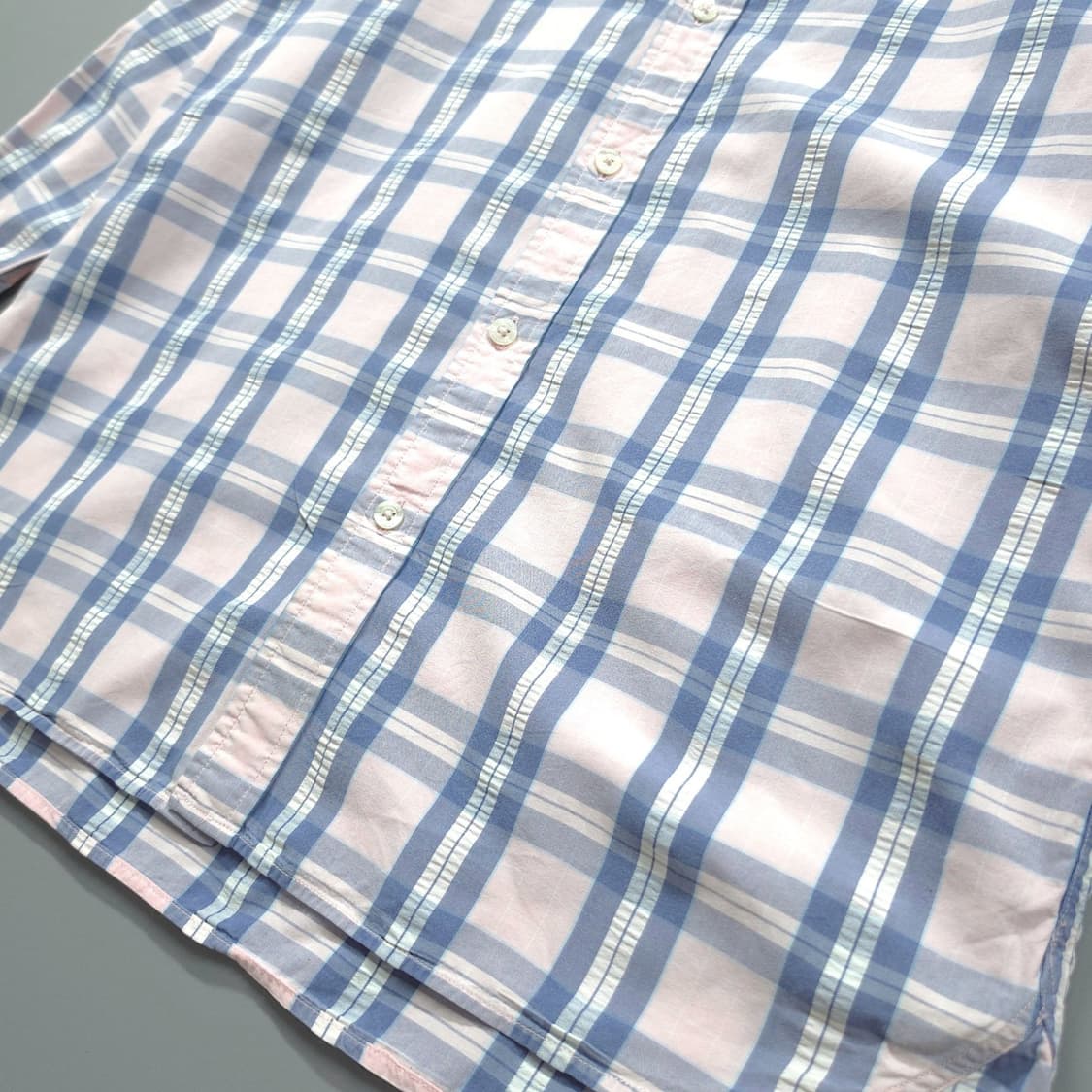 [M] 브룩스브라더스 파스텔 핑크 체크패턴 코튼 긴팔셔츠 상품이미지5