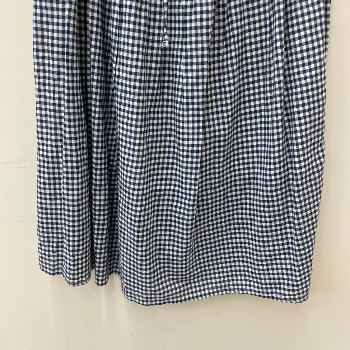 블루 잔체크 코튼 롱 스커트 상품이미지3