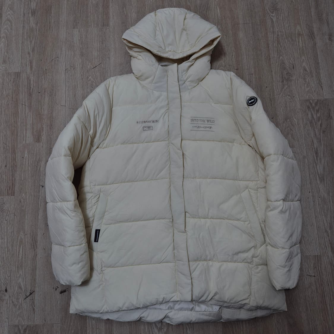 험머 와펜 화이트 다운 후드 패딩 점퍼 XL(105) 상품이미지1
