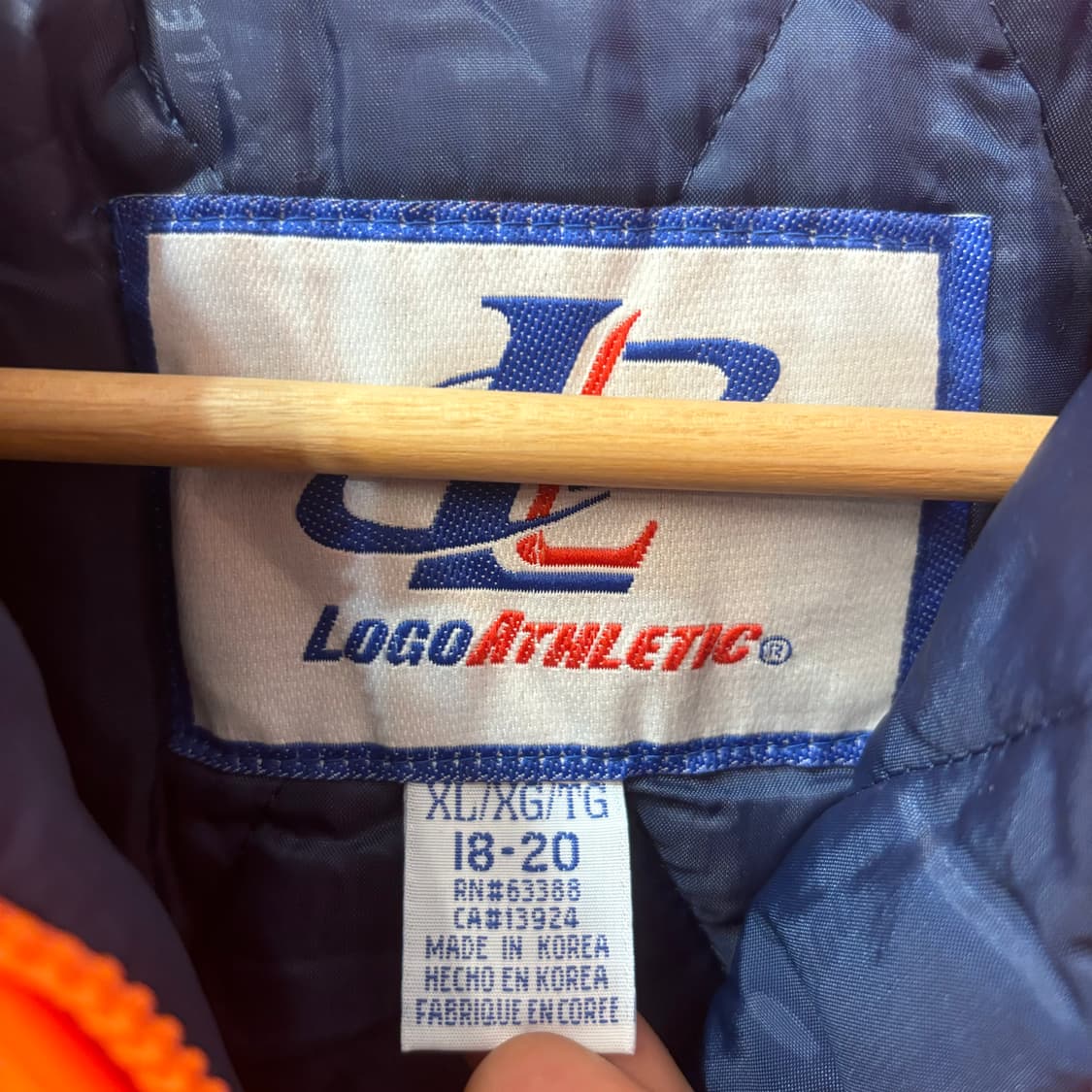 90s 러셀 어센틱 빈티지 시러큐스 오렌지 패딩 자켓 XL 상품이미지6