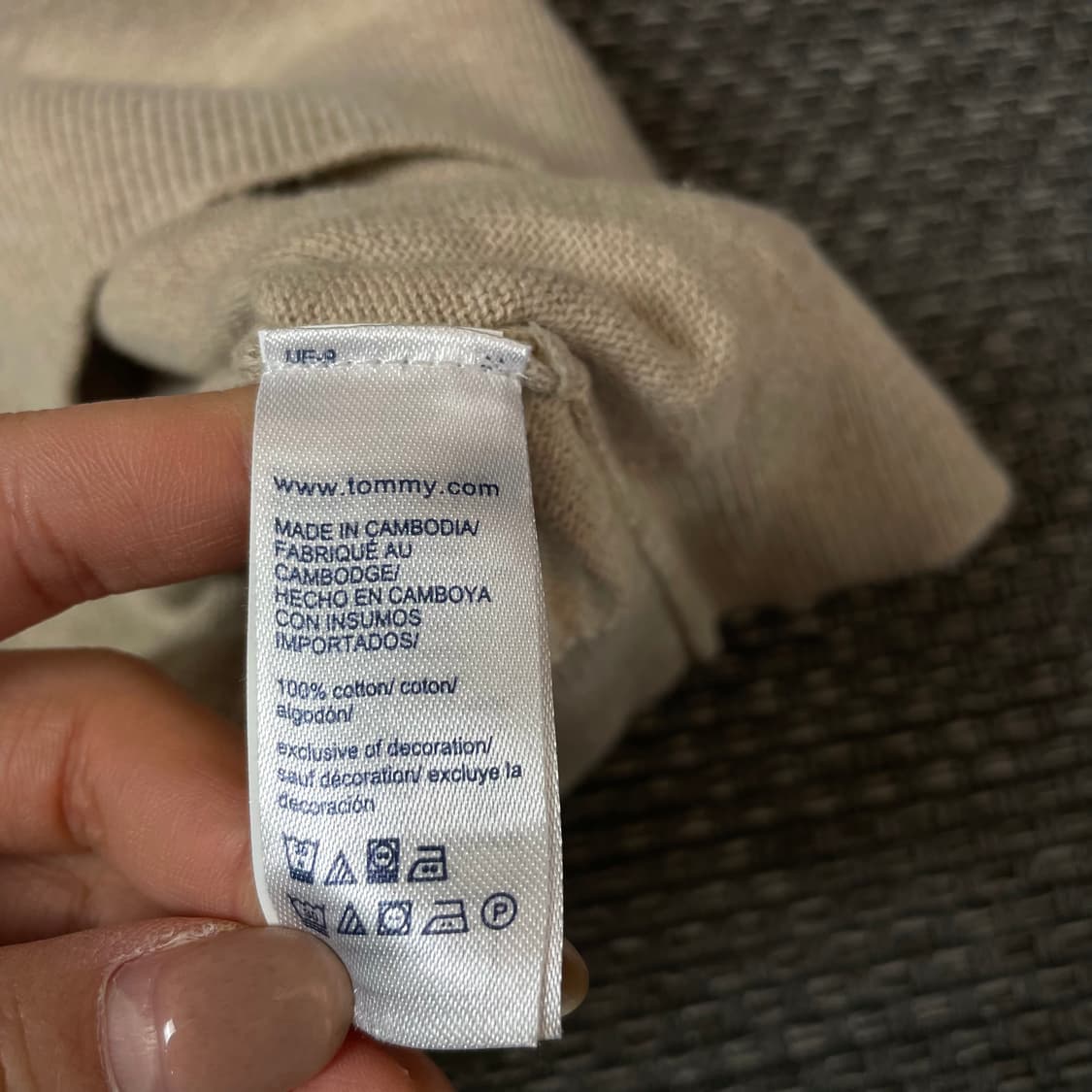 타미힐피거 연베이지 브이넥 긴팔 니트 M 상품이미지7