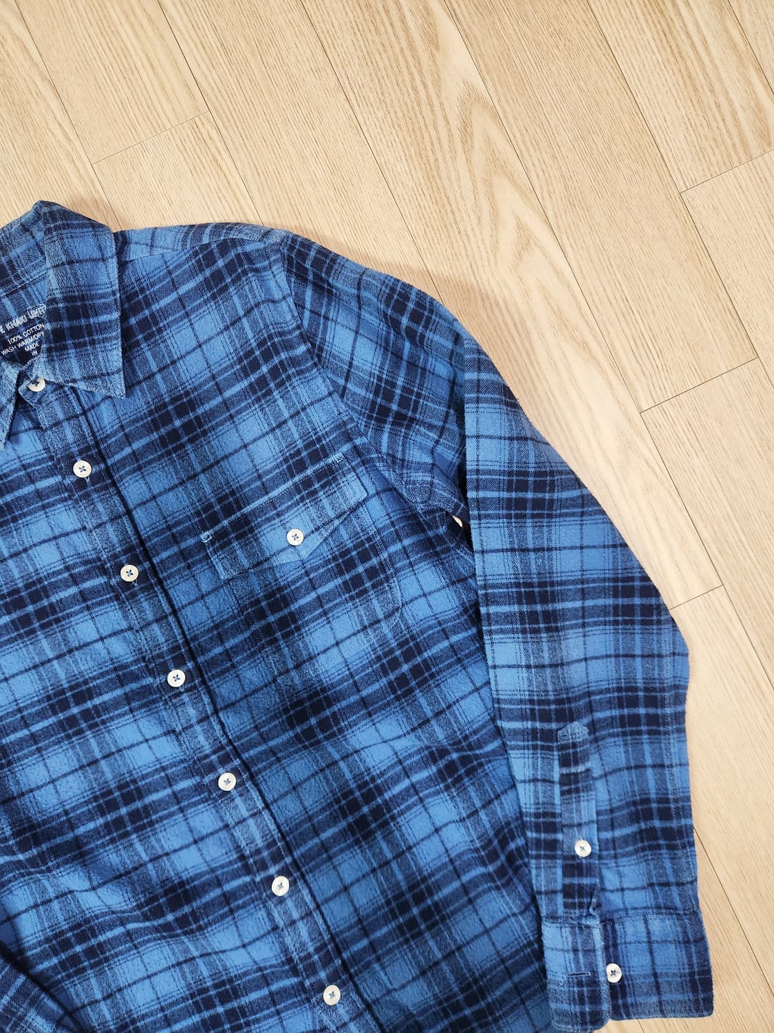 SAVE KHAKI UNITED 블루 체크 플란넬 셔츠 상품이미지4