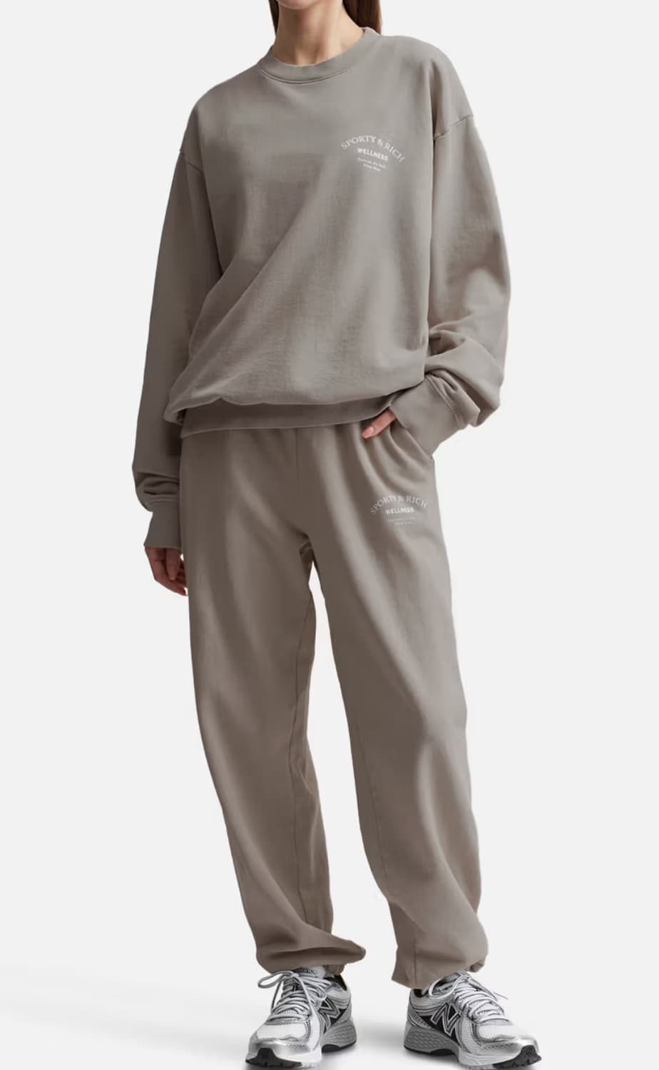 스포티앤리치 오트밀 셋업 (스웻셔츠+스웻팬츠) 상품이미지1