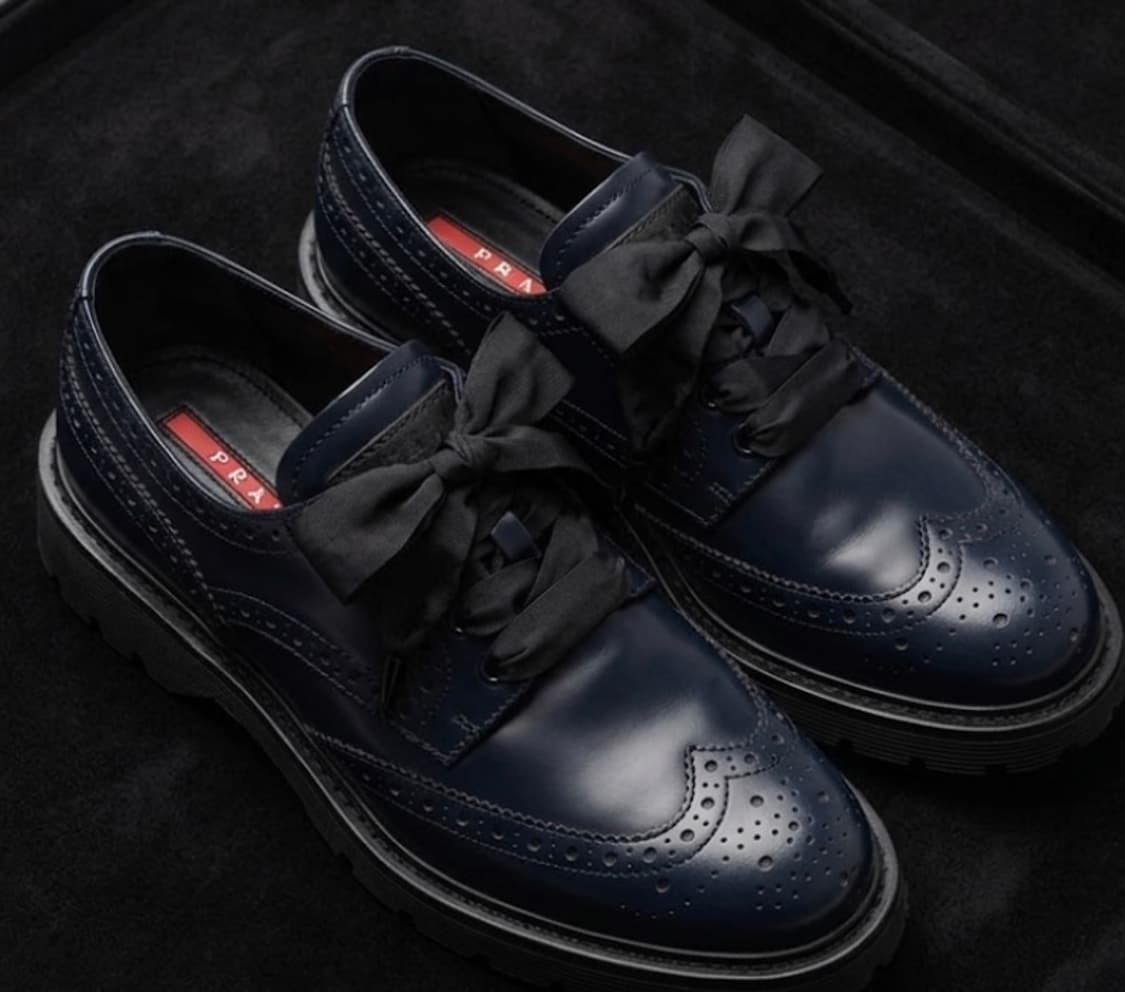 프라다 네이비 윙탑 더비슈즈 240 상품이미지2