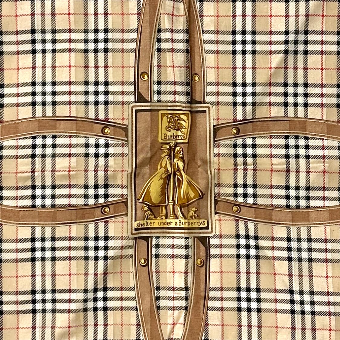 버버리 실크 100% 올드스쿨 올드모델 노바체크 그래픽 스카프 쁘띠 정품 상품이미지3