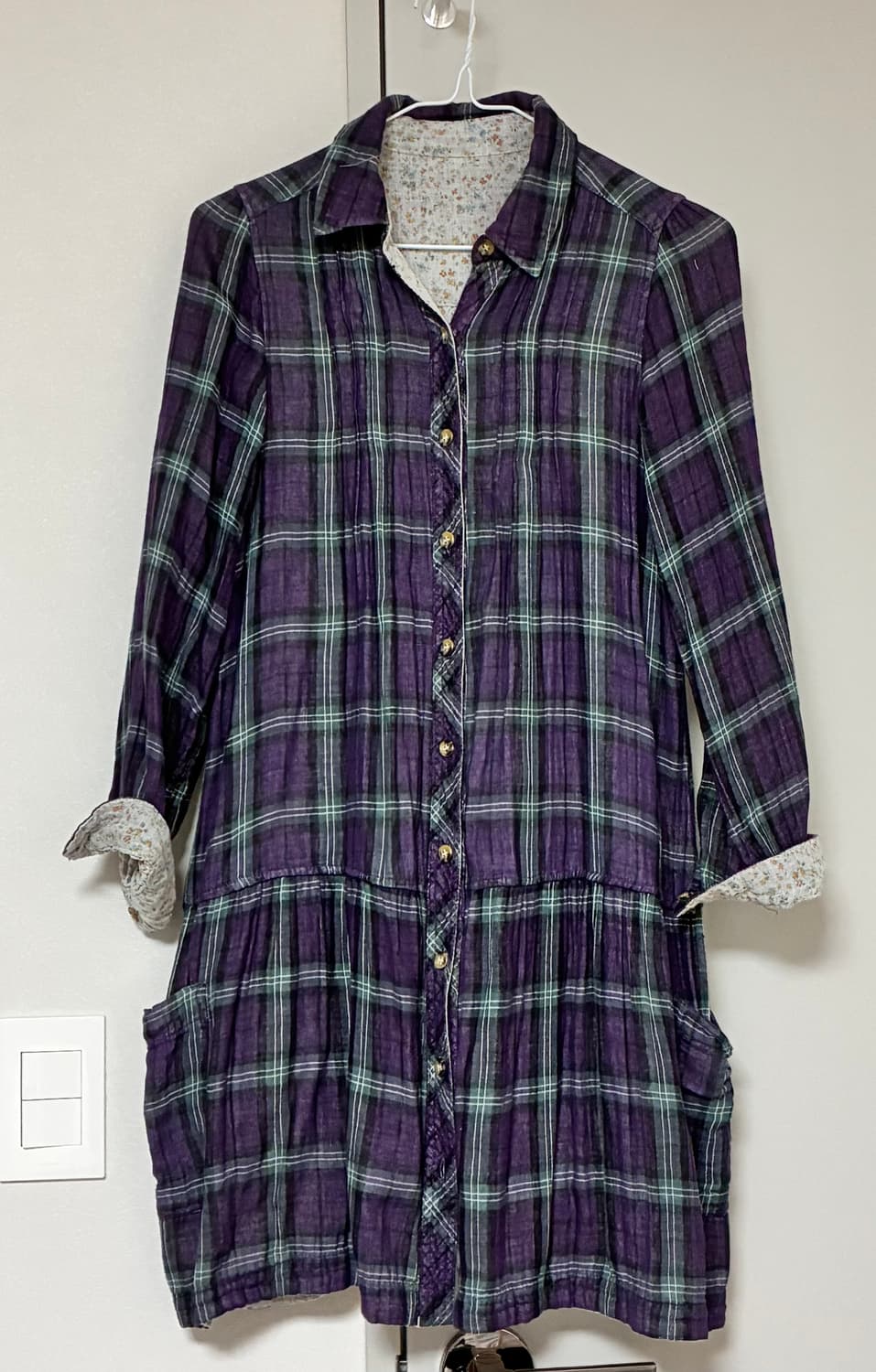 체크 잔꽃 리버시블 원피스  상품이미지1