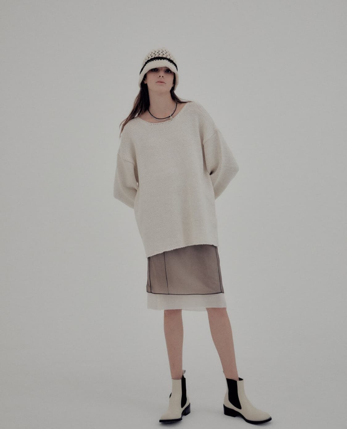 MOONSUN Honeycomb knit Hat 문선 비니 그물 상품이미지2