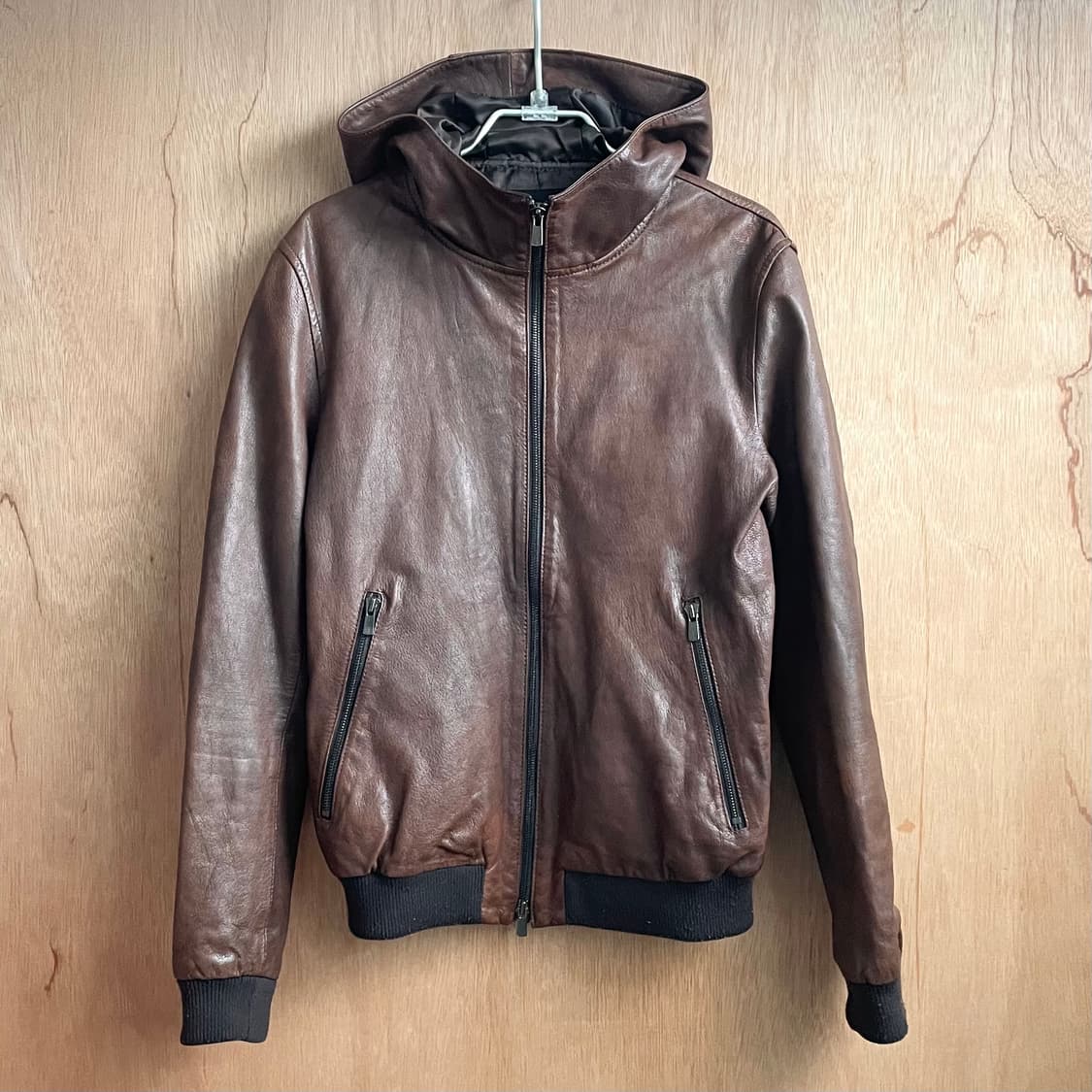 유나이트애로우즈 후드 레더 자켓 상품이미지5