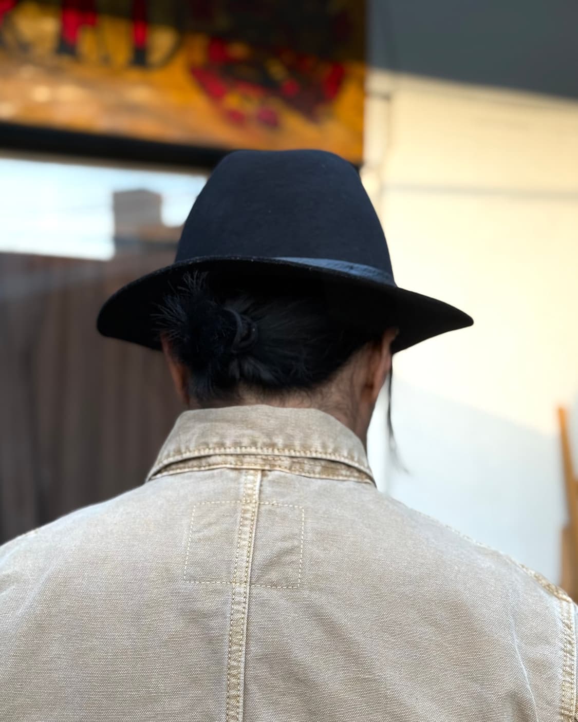 클럽모나코 레더 밴드 울 펠트 페도라 OS 상품이미지9