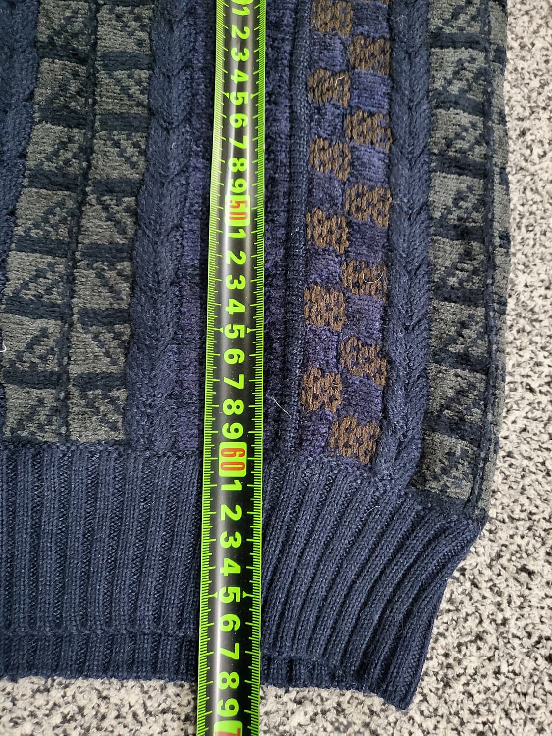 Belle Jeanne 하프집업 패턴 니트 (네이비) 상품이미지9