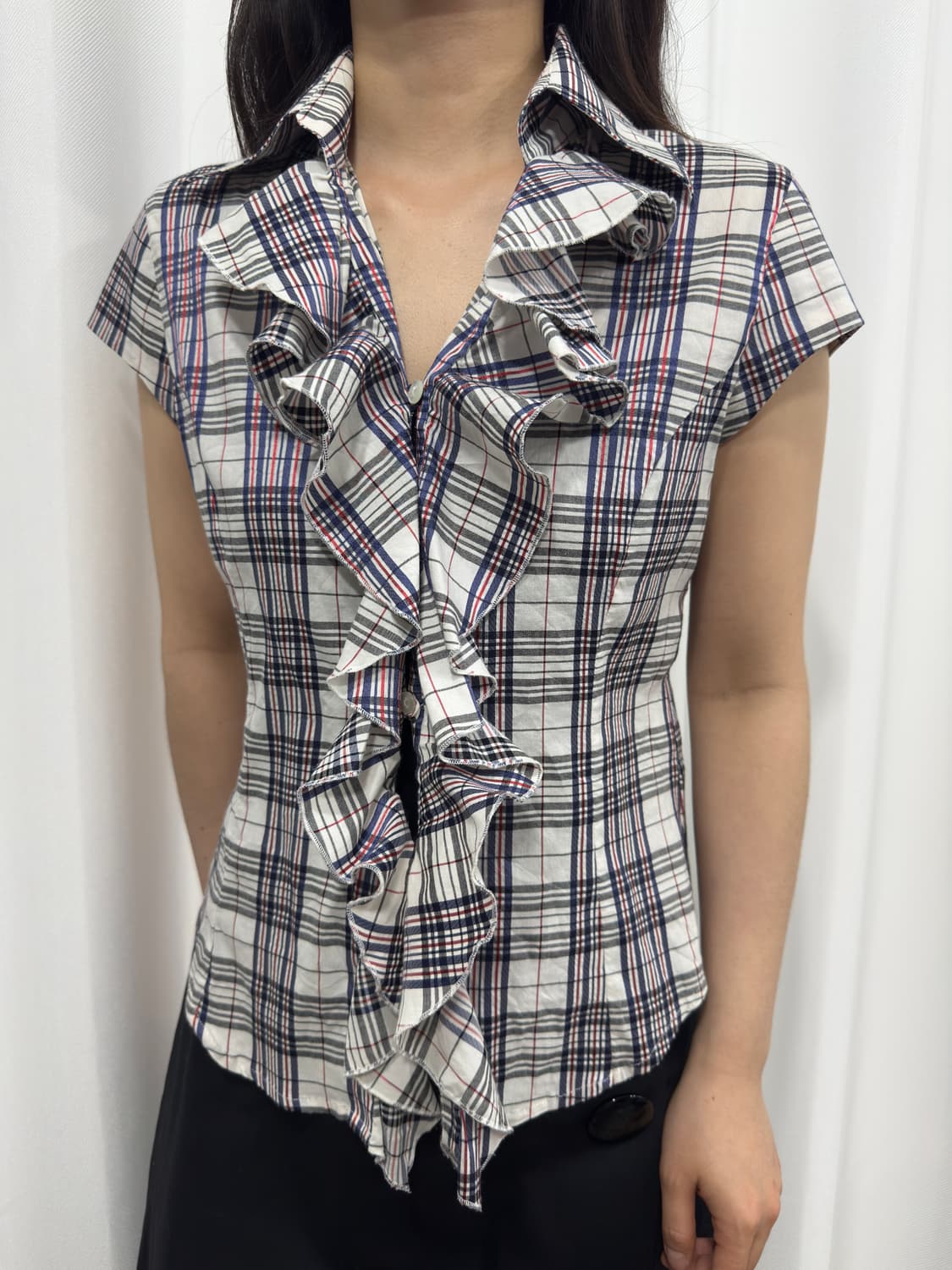 nara camicie check frill shirt 상품이미지1