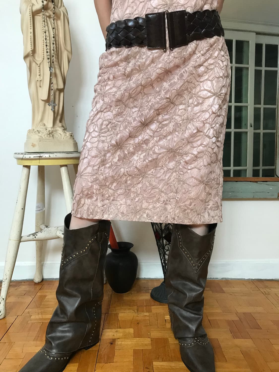 vintage lace pink one-piece 상품이미지4