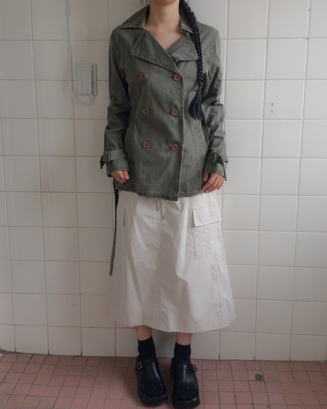 Belted double button jacket 상품이미지4