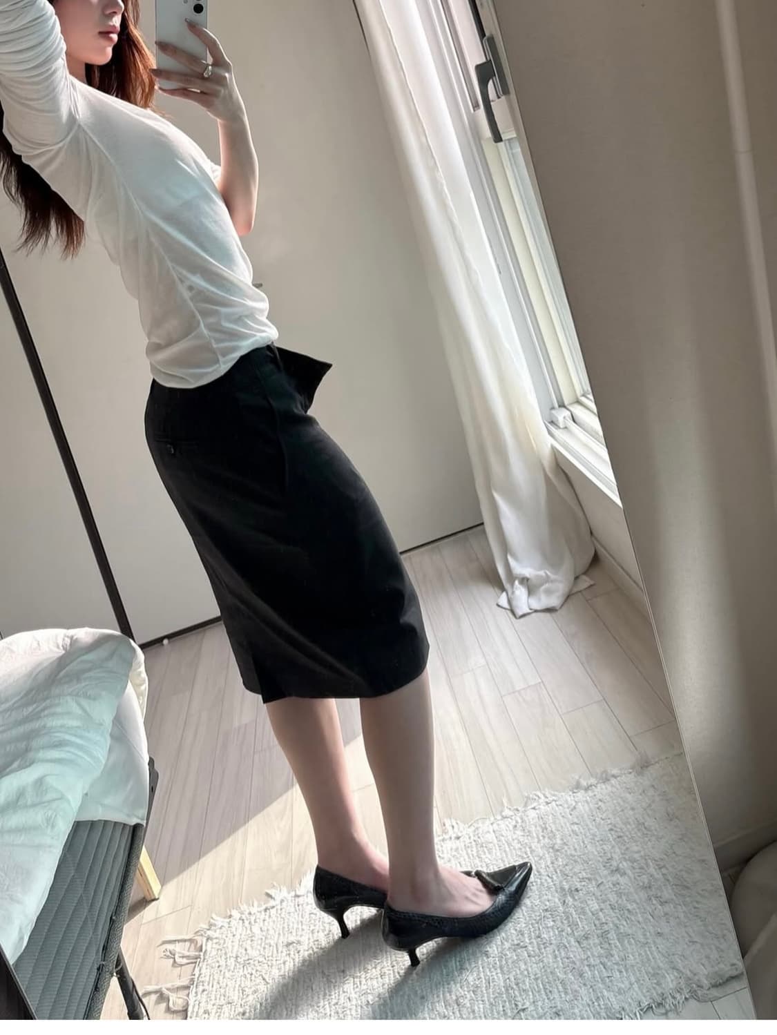 Ralph Lauren Charcoal Midi Skirt 상품이미지2