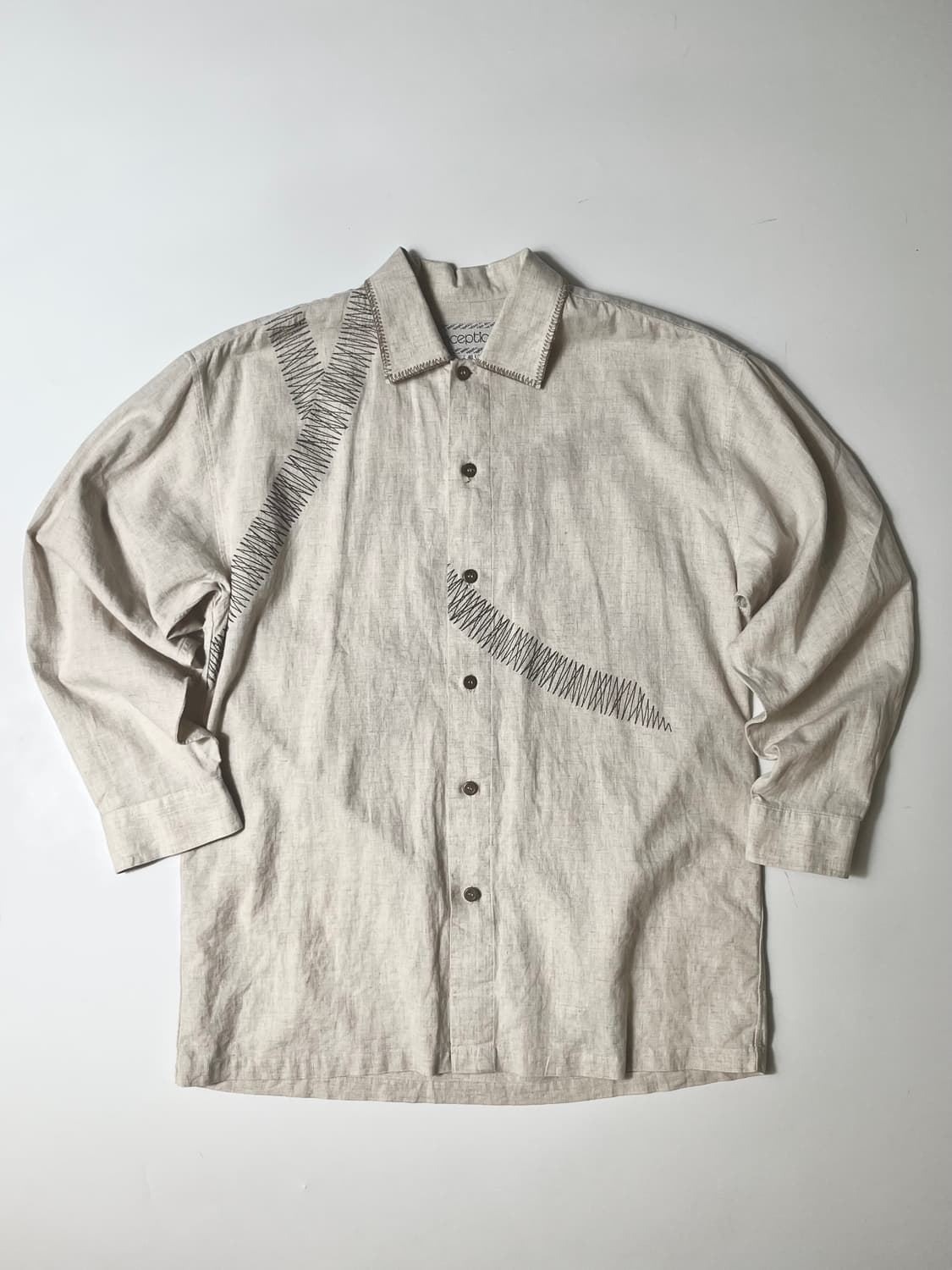 지그재그 스티치 린넨 셔츠  상품이미지10