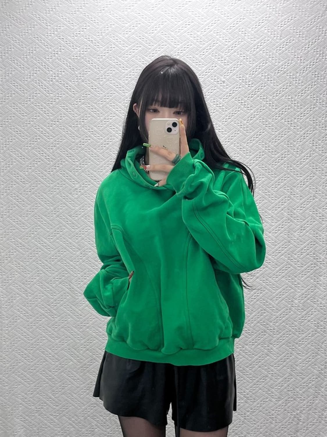 그레일즈 레트로 힙합 지오메트리 그린 후드티 2 C09580 상품이미지1