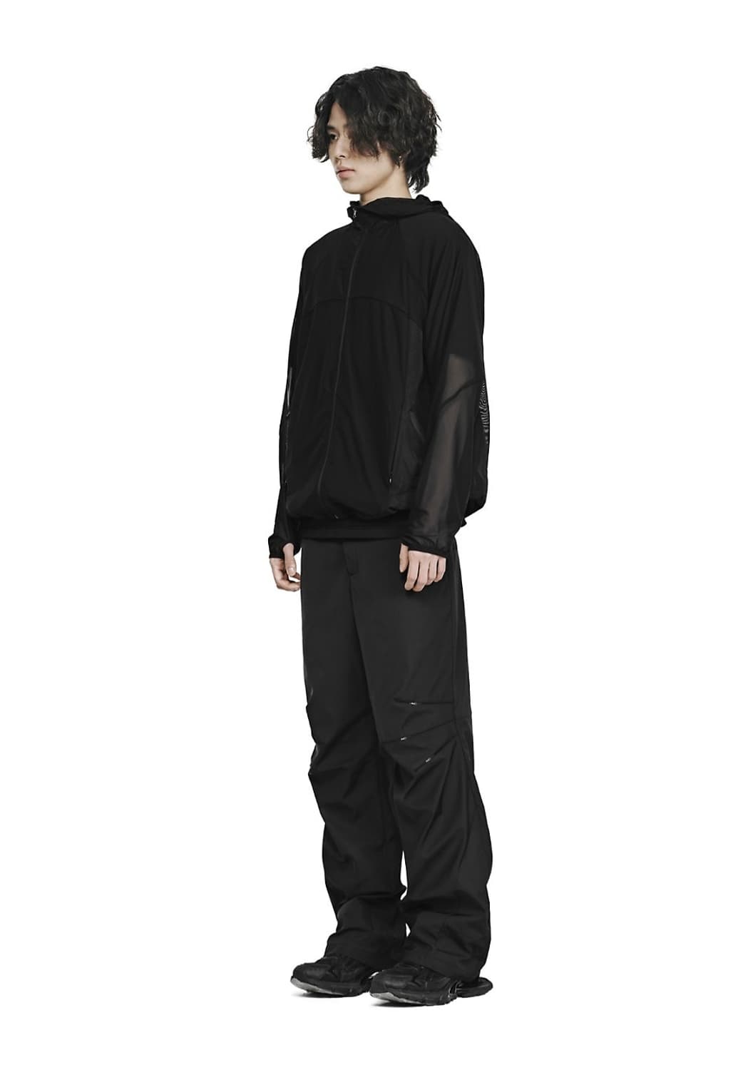 THREE ZIPPER LINE PANTS -BLACK 상품이미지1