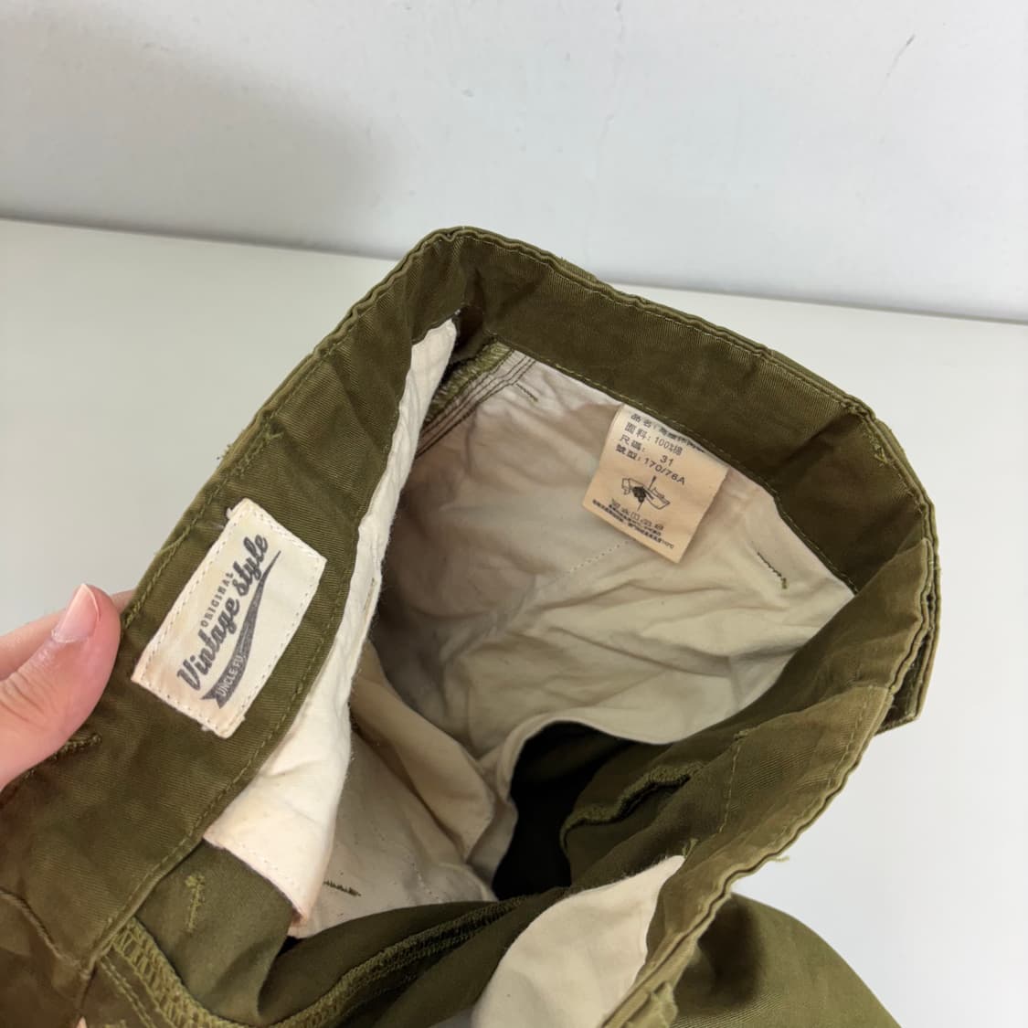L 빈티지 카키 루즈레귤러핏 코튼 카고팬츠 상품이미지5