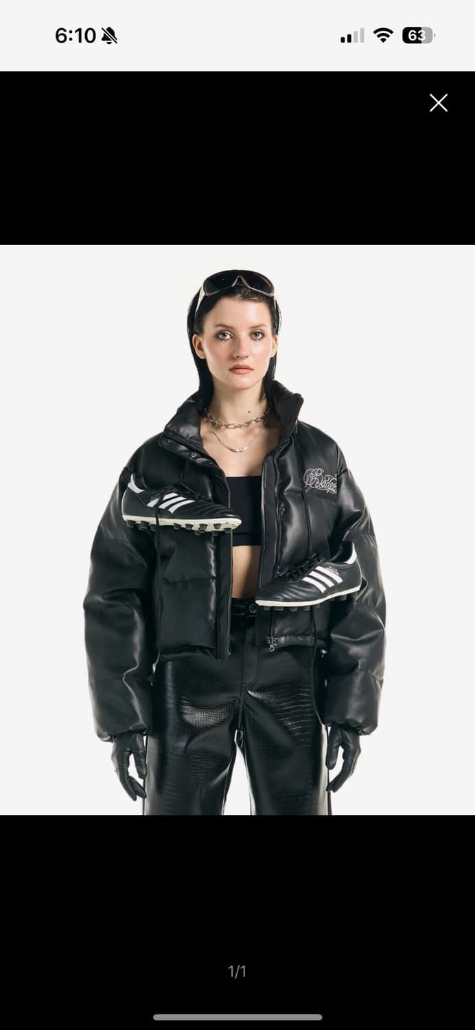 Badee 레더 숏패딩 Gothic Leather Puffer Jacke 상품이미지1