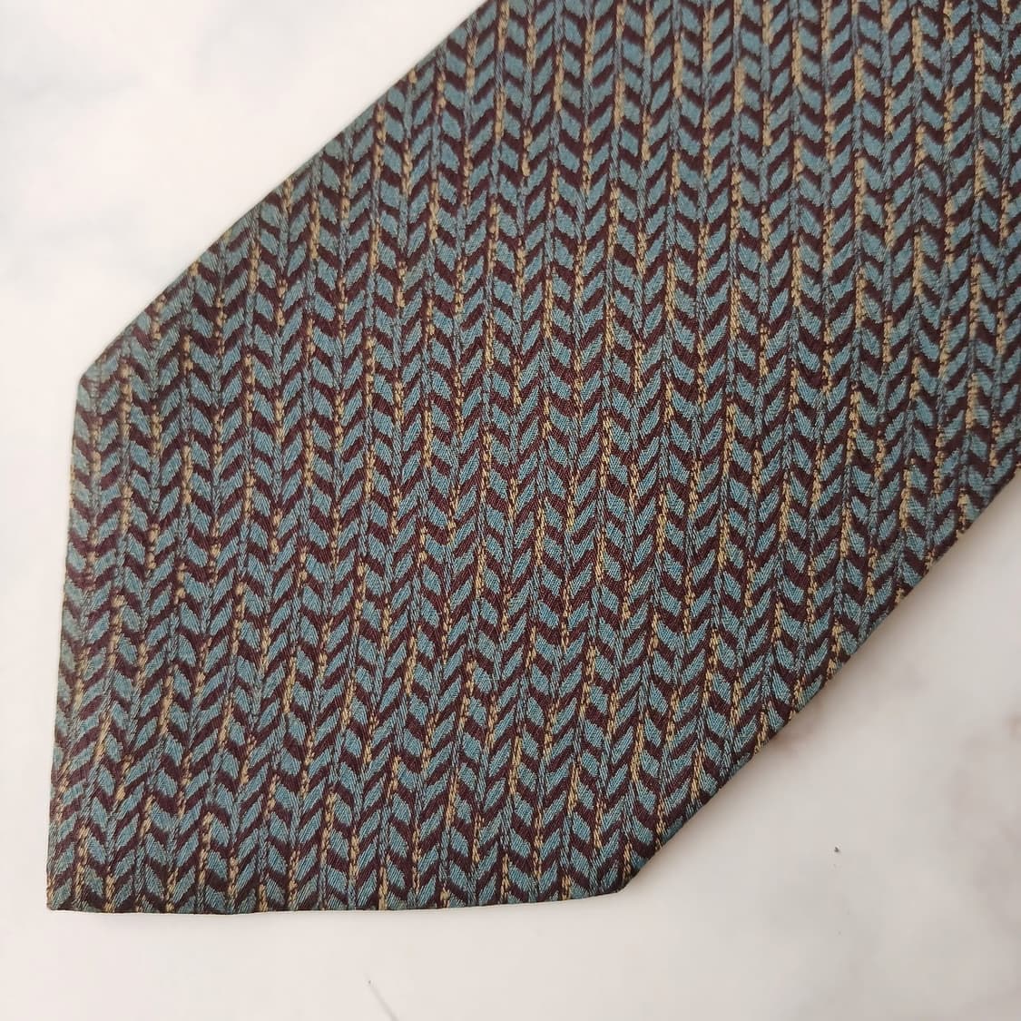 BALMAIN 발망 실크 브라운 패턴 넥타이 9.5cm A+등급 E900 상품이미지6