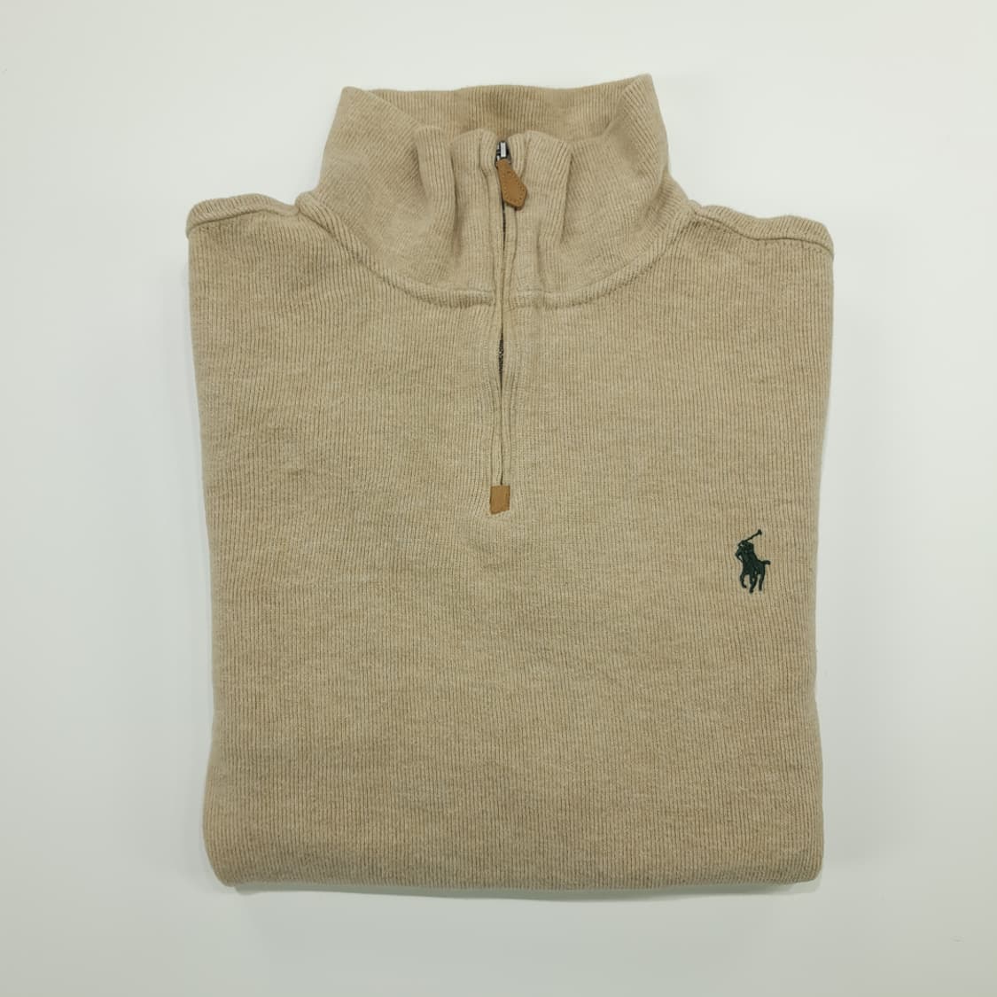 CN775 S 폴로 랄프로렌 오트밀베이지 하프집업 긴팔 니트 스웨터 상품이미지8