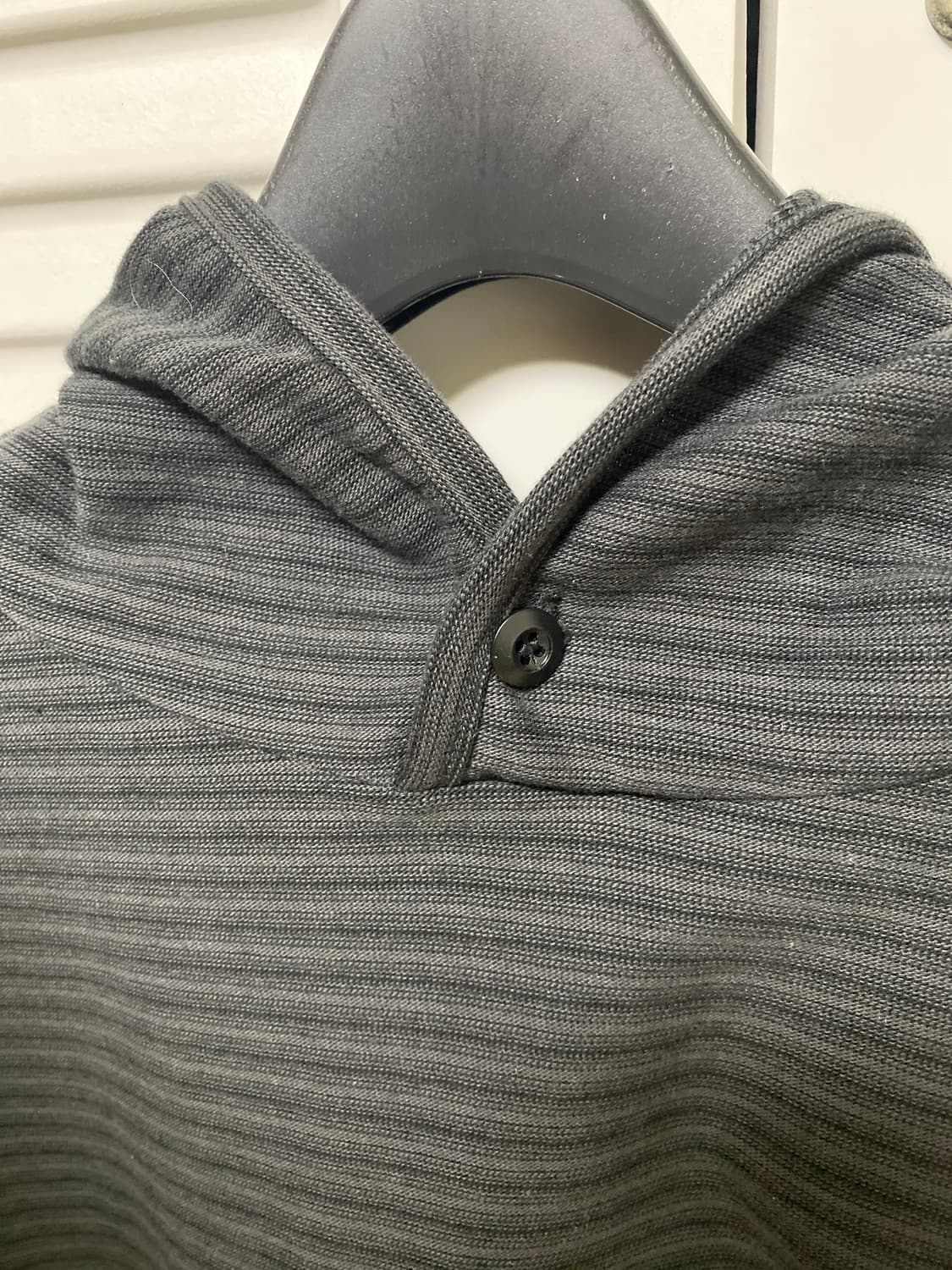 후브스 멀티 스트라이프 후드 롱슬리브 차콜블랙 m 상품이미지5